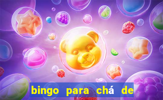 bingo para chá de bebê para imprimir grátis